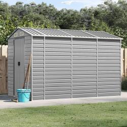 Abri de jardin gris clair 191x300x198 cm acier galvanisé alsavelo