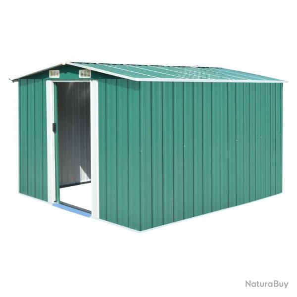 Abri de jardin 257x298x178 cm Mtal Vert alsavelo