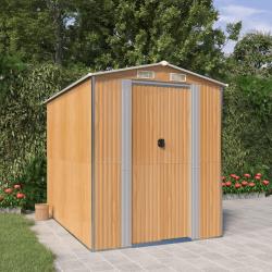 Abri de jardin Marron clair 192x274x223 cm Acier galvanisé alsavelo