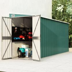 Abri de jardin mural Vert 118x382x178 cm Acier galvanisé alsavelo