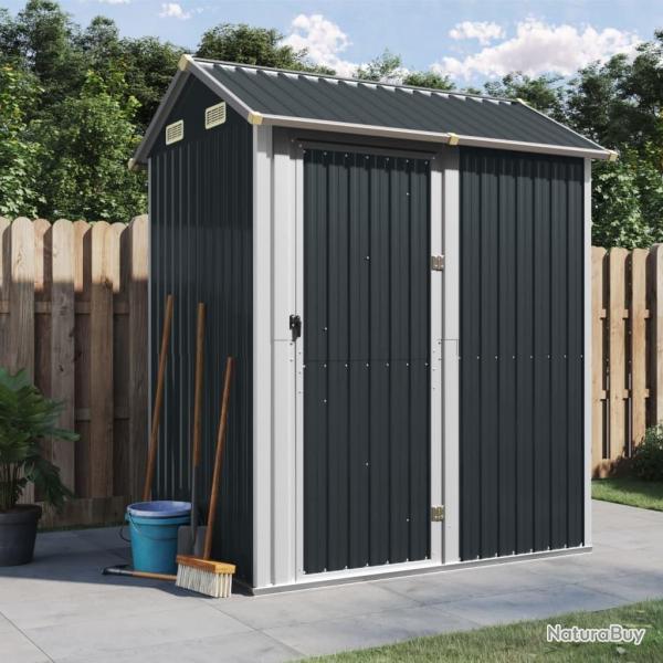 Abri de jardin anthracite 192x152,5x237 cm acier galvanis alsavelo