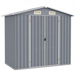Abri de jardin Gris 205x129x183 cm Acier galvanisé alsavelo
