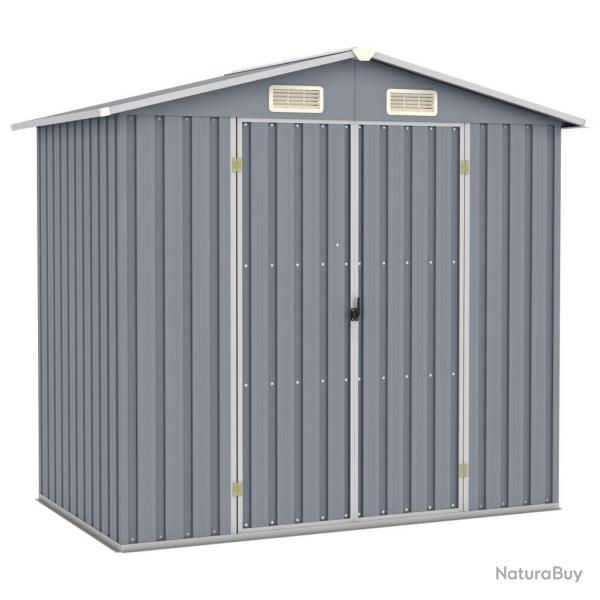 Abri de jardin Gris 205x129x183 cm Acier galvanis alsavelo