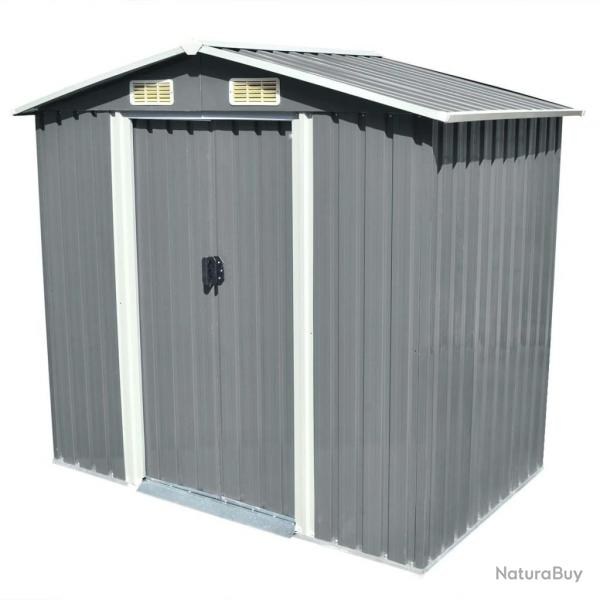 Abri de stockage pour jardin Mtal Gris 204 x 132 x 186 cm alsavelo