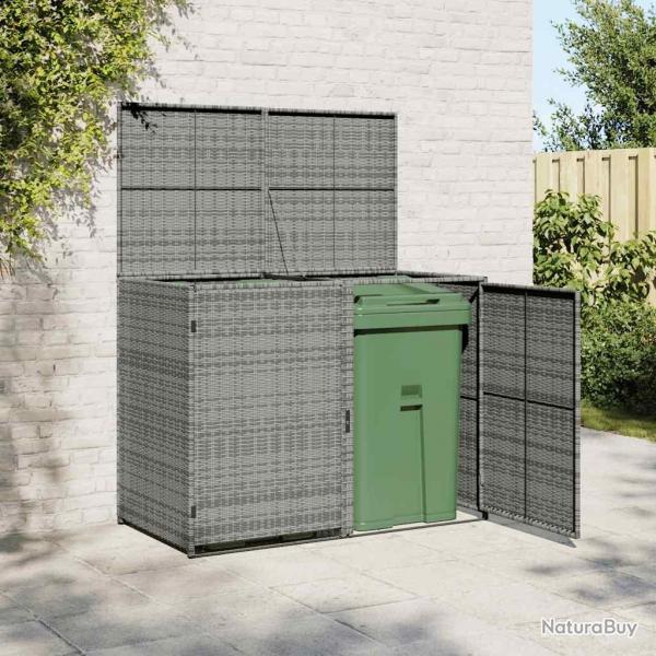 Abri de poubelle double Rsine tresse Anthracite 148x77x111cm alsavelo