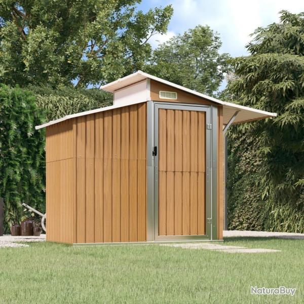 Abri de jardin Marron 270x130x208,5 cm Acier galvanis alsavelo