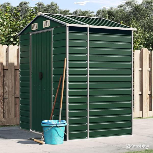Abri de jardin vert 191x130x198 cm acier galvanis alsavelo