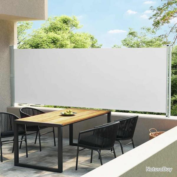 Auvent latral rtractable de patio 600x160 cm crme alsavelo