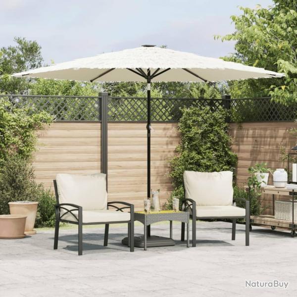 Parasol de jardin avec mt en acier blanc 288x288x225 cm alsavelo