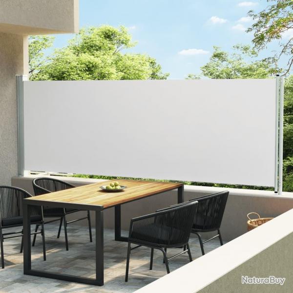 Auvent latral rtractable de patio 160x600 cm Crme alsavelo