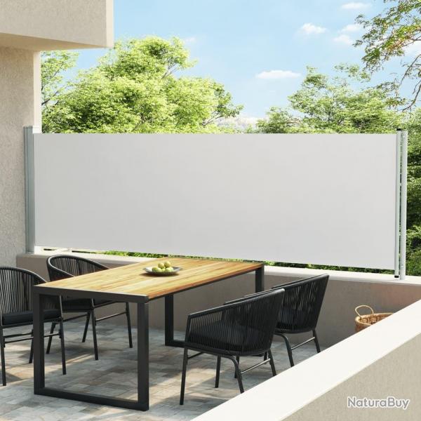 Auvent latral rtractable de patio 140x600 cm Crme alsavelo