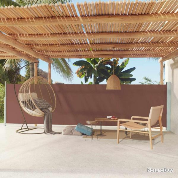 Auvent latral rtractable de patio 140x600 cm Marron alsavelo