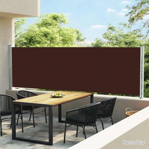 Auvent latral rtractable de patio 140x600 cm Marron alsavelo