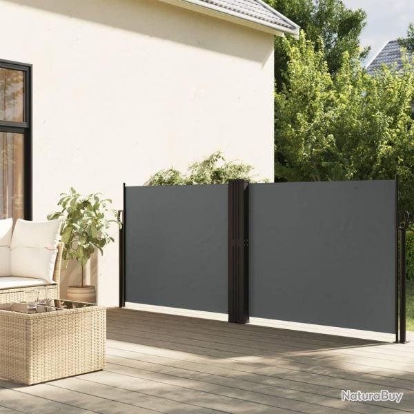 Auvent latral rtractable anthracite 140x1200 cm alsavelo