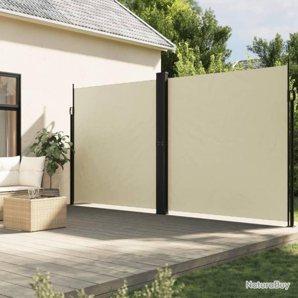 Auvent latral rtractable crme 220x600 cm alsavelo