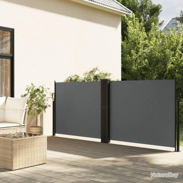 Auvent Latéral Rétractable Anthracite 100x300 Cm - Protection Soleil, Vent, UV - Pour Terrasse, Balcon, Jardin