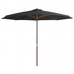 Parasol d'extérieur avec mât en bois 350 cm Anthracite alsavelo