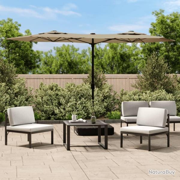 Parasol de jardin  double tte taupe 316x240 cm alsavelo