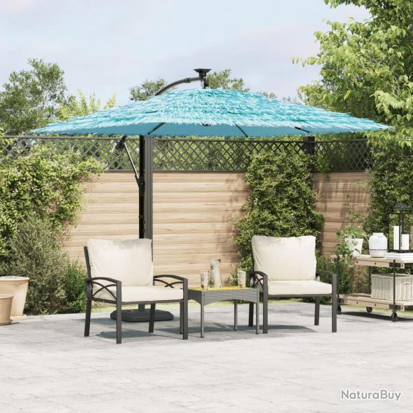 Parasol de jardin avec mt en acier bleu 246x246x230 cm alsavelo