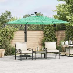 Parasol de jardin avec mât en acier vert 246x246x230 cm alsavelo