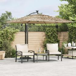 Parasol de jardin avec mât en acier marron 269x269x235 cm alsavelo