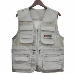 Gilet de pèche à la Mouche En Rivière Ou lac multi-poches Gris Taille XL
