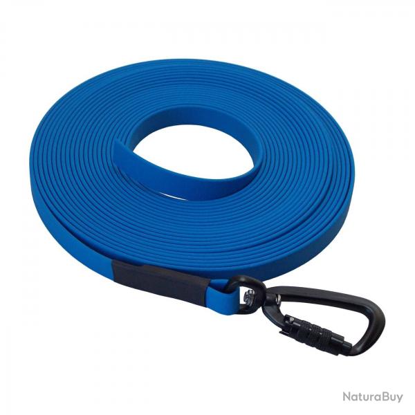 Longe BIOTHANE Twist-Lock 16 mm 5 m SANS poigne bleu clair