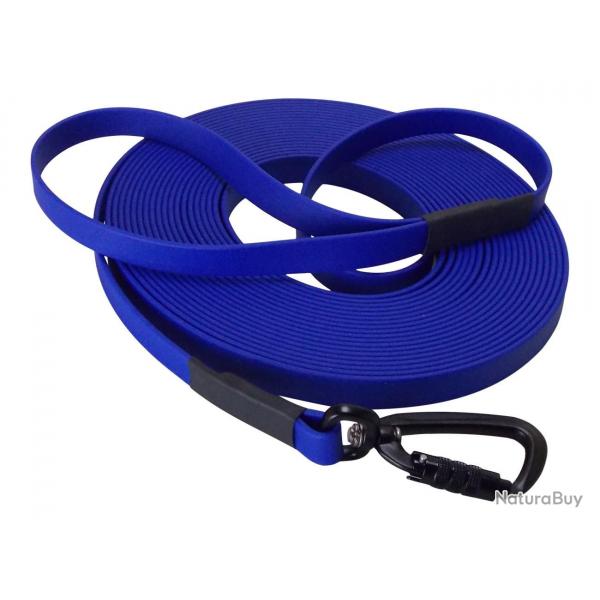 Longe BIOTHANE Twist-Lock 16 mm bleu roi 5 m AVEC poigne