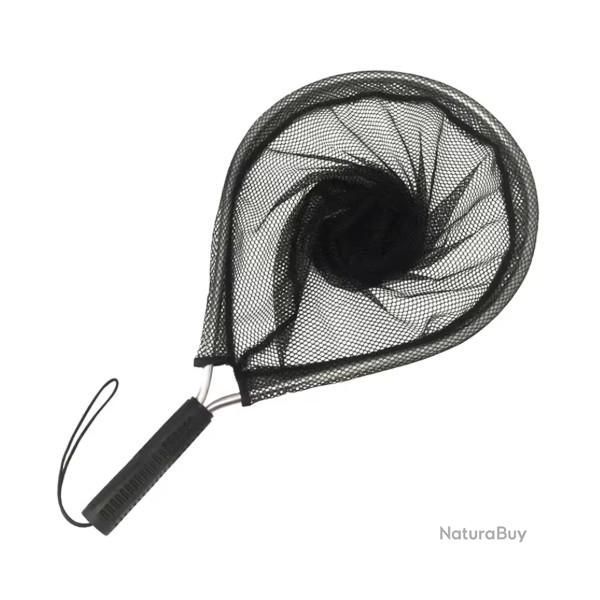 Epuisette de Pche Ronde Pour La Truite A Petit Manche Taille Total 54 cm Noir