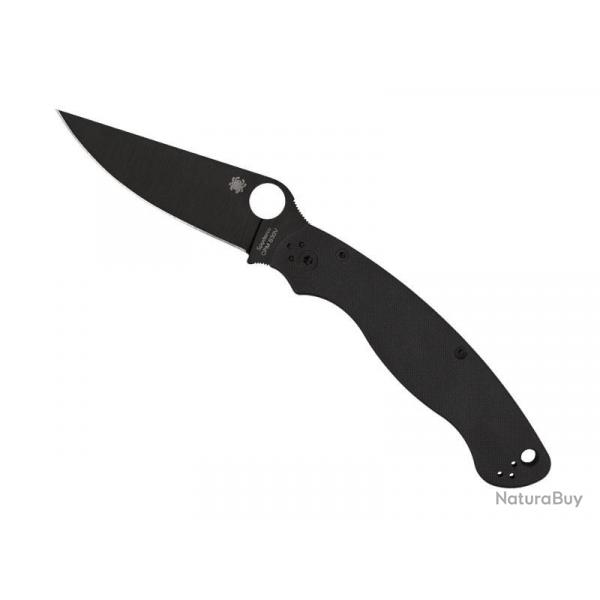 COUTEAU SPYDERCO MILITARY 2 G10 TOUT NOIR