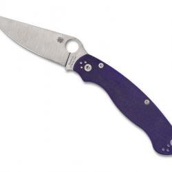 COUTEAU SPYDERCO MILITARY 2 G10 BLEU