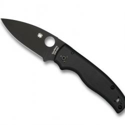 COUTEAU SPYDERCO SHAMAN G10 NOIR LAME NOIRE