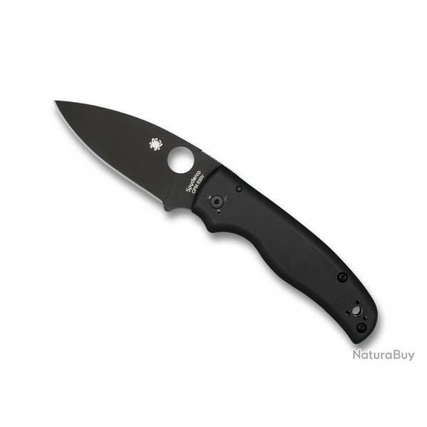 COUTEAU SPYDERCO SHAMAN G10 NOIR LAME NOIRE