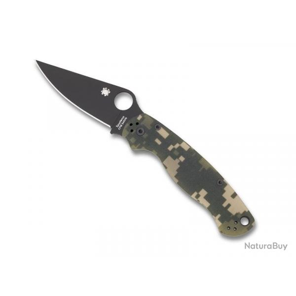 COUTEAU SPYDERCO PARA MILITARY 2 CAMO LAME NOIRE