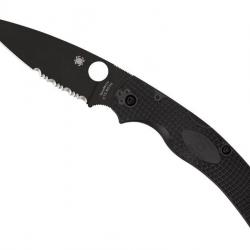 COUTEAU SPYDERCO NATIVE CHIEF TOUT NOIR SEMI-DENTEE