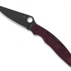 COUTEAU SPYDERCO POLICE 4 BORDEAUX LAME NOIRE SPRINT