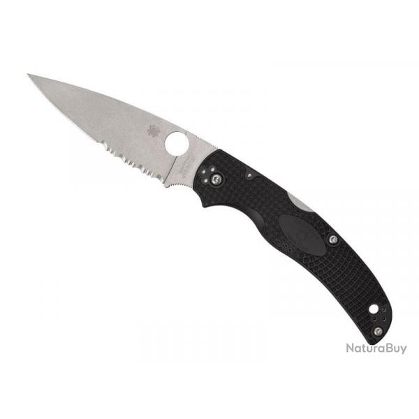 COUTEAU SPYDERCO NATIVE CHIEF NOIR SEMI-DENTEE