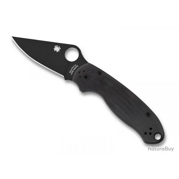 COUTEAU SPYDERCO PARA 3 G10 NOIR LAME NOIRE