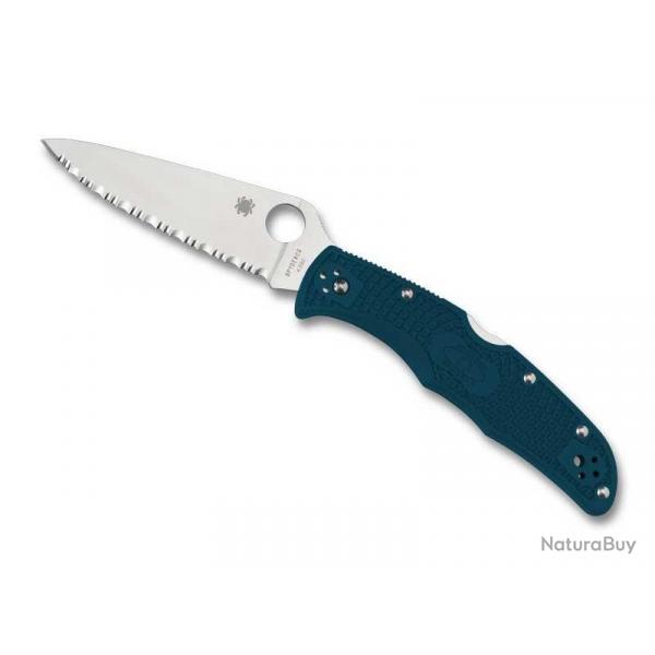 COUTEAU SPYDERCO ENDURA 4 K390 BLEU A DENTS