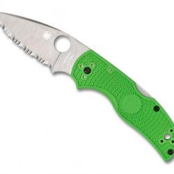 COUTEAU SPYDERCO NATIVE 5 SALT VERT A DENTS