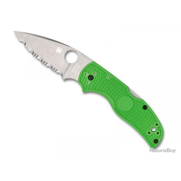 COUTEAU SPYDERCO NATIVE 5 SALT VERT A DENTS