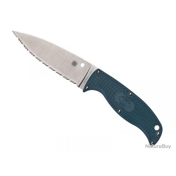 POIGNARD SPYDERCO ENUFF 2 K390 BLEU A DENTS