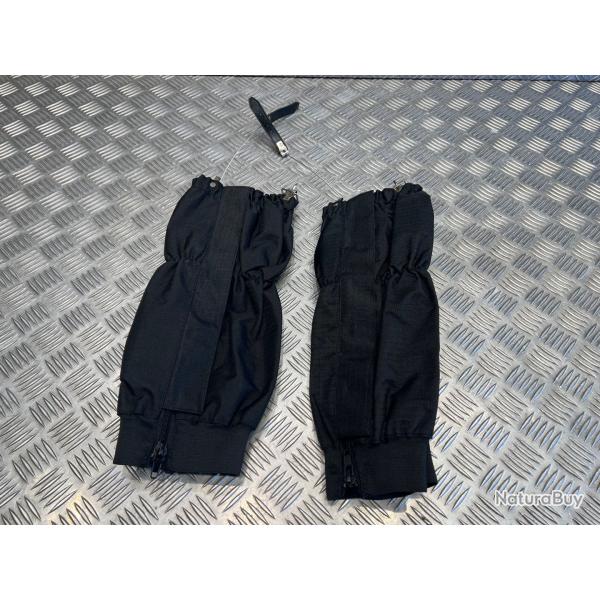 guetres militaire zip mil-tec protection protege mollets noir neuf