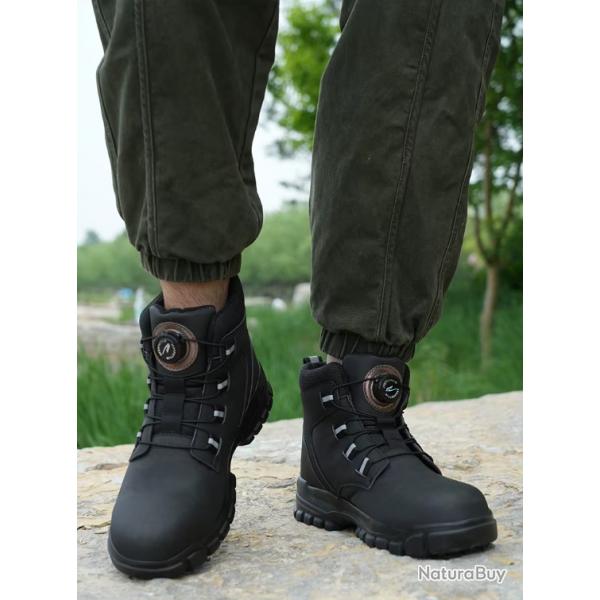 Bottes Chaussures de Scurit Coqu en Acier Avec Lacets Noir Taille 41 Pour Le Travail La Chasse