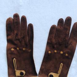 Gants de conduite en daim bi color sans doublure et respirant mixte taille 7
