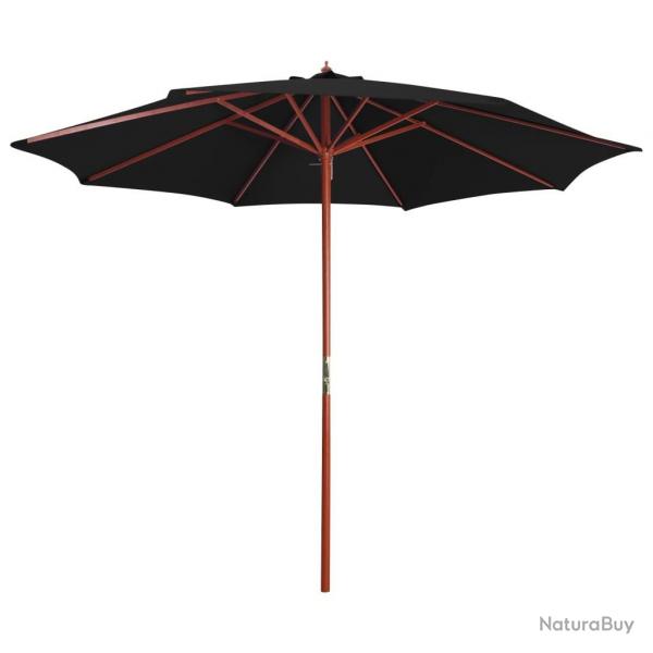Parasol avec mt en bois 300x258 cm Noir alsavelo