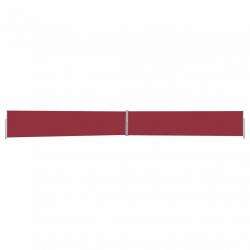 Auvent latéral rétractable de patio 140x1200 cm Rouge alsavelo