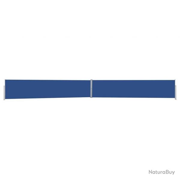 Auvent latral rtractable de patio 140x1200 cm Bleu alsavelo
