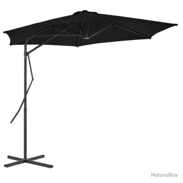 Parasol de jardin avec mt en acier noir 300x230 cm alsavelo