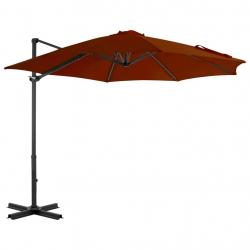 Parasol de jardin en porte-à-faux avec mât en aluminium alsavelo